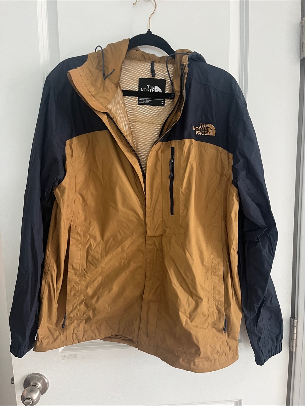 The North Face Men's Two-Tone Tan & Black Rain Jacket